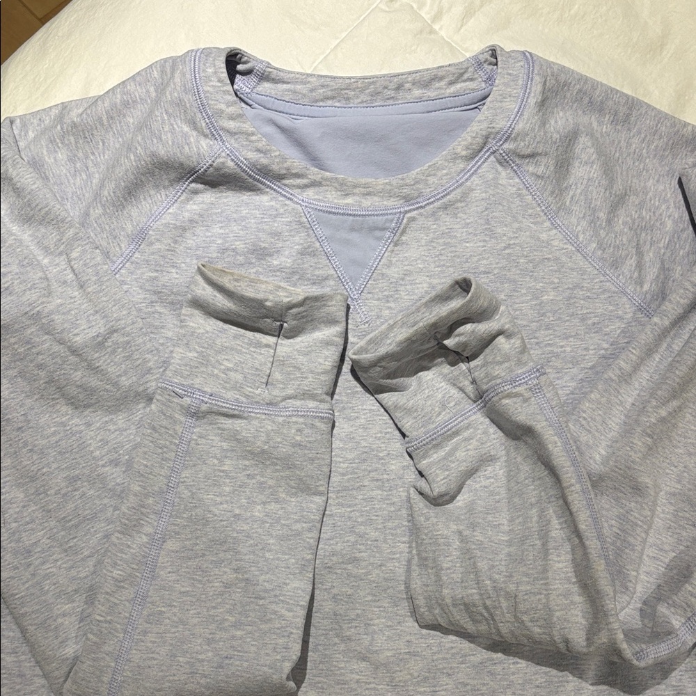 Lululemon Voyage Pullover Light grey/purply/blue colour